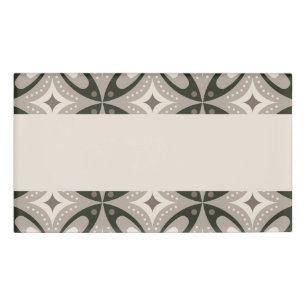Badge D'identification Formes circulaires rétro beige et marron
