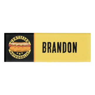 Badge D'identification Fournisseurs Hotdog cool ou Business