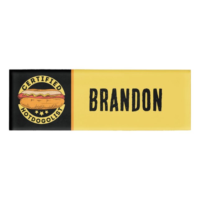 Badge D'identification Fournisseurs Hotdog cool ou Business (Devant)