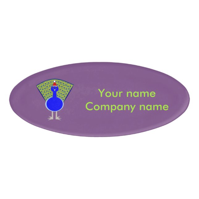 Badge D'identification Funny Christmas Peacock Personnalisé (Devant)