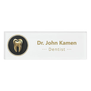 Badge D'identification Gold Dentist Dents chanceux