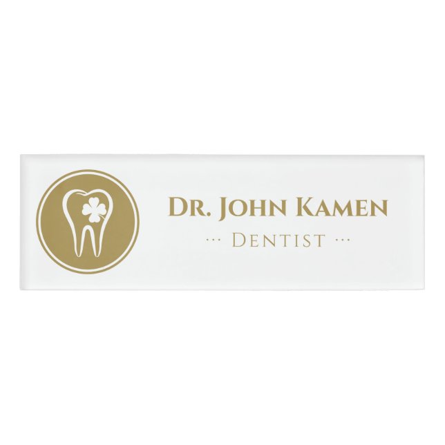 Badge D'identification Gold Dentist | Dents chanceux (Devant)