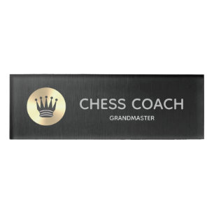 Badge D'identification Gold Faux - Échecs Dark Metal Faux