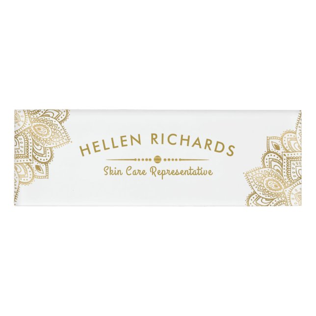 Badge D'identification Gold Paisley Mandala (Devant)