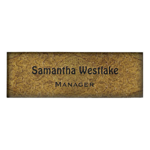 Badge D'identification Golden "Engravé Look"