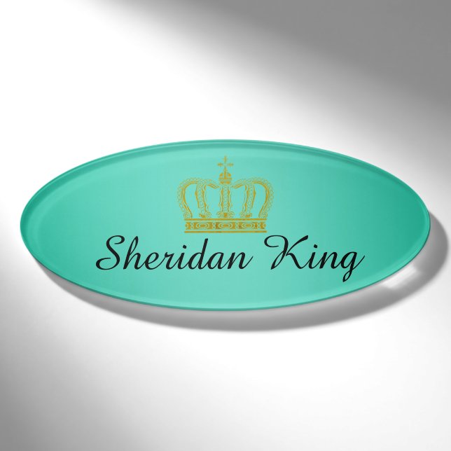 Badge D'identification Golden Royal Crown I + votre backgr. & idées (Devant)