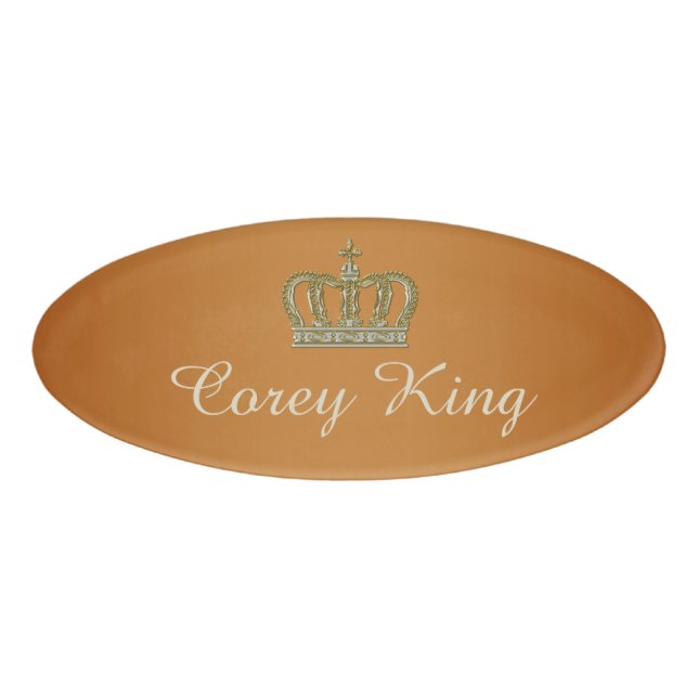 Badge D'identification Golden Royal Crown III + votre backgr. & idées (Devant)