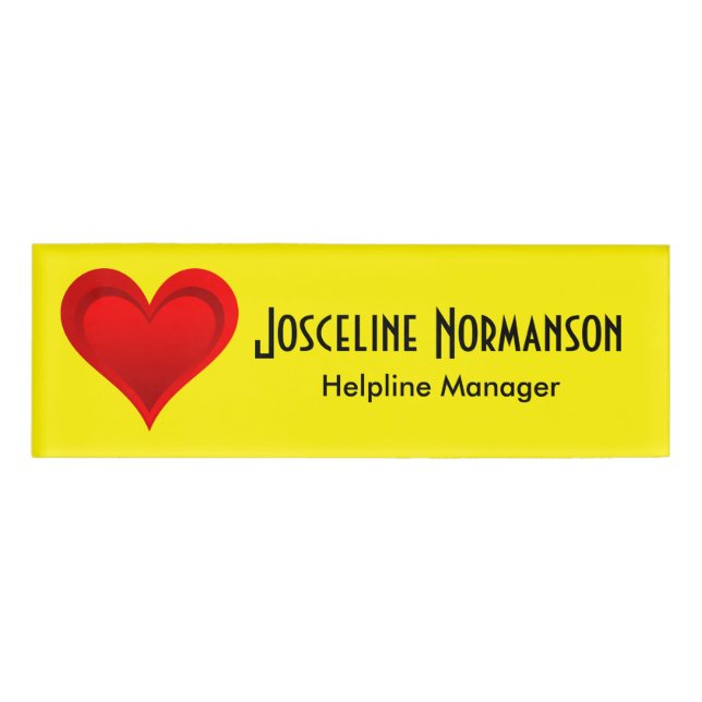 Badge D'identification Gradients RED LOVE HEART + votre backgr. & idées (Devant)