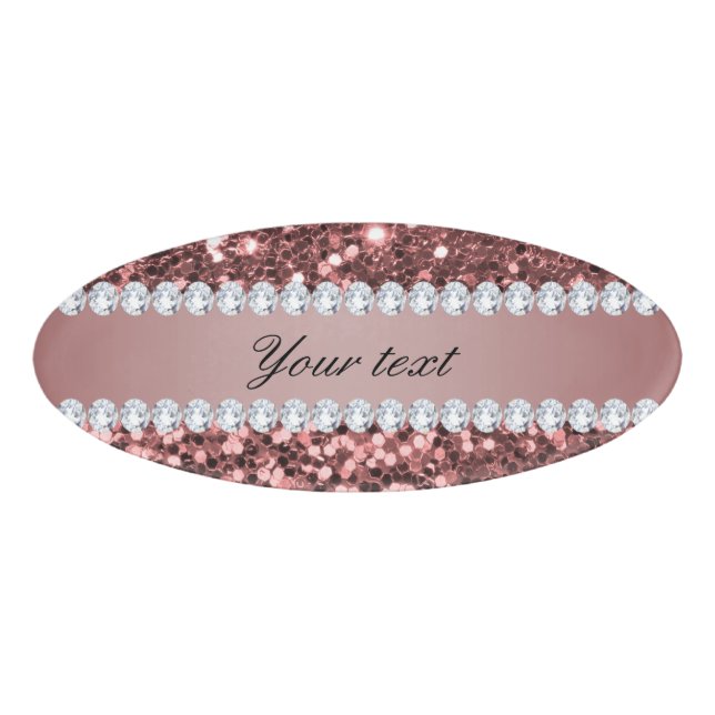 Badge D'identification Grands parties scintillantes et diamants roses de (Devant)