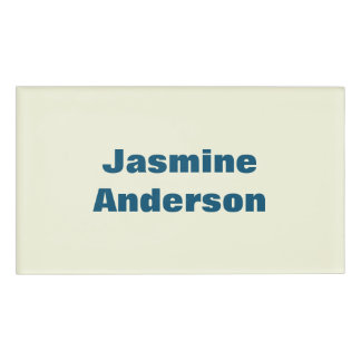 Badge D'identification Gras Moderne Minimaliste Beige Océan Bleu