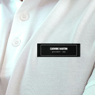 Badge D'identification Gras noir et blanc moderne