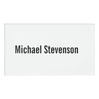 Badge D'identification Gras Texte Noir Blanc Personnalisé Plain Moderne