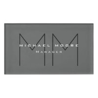 Gray Black Bold Monogram Modern Minimalist