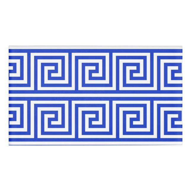 Badge D'identification Grec Meander Carré Motif (Devant)