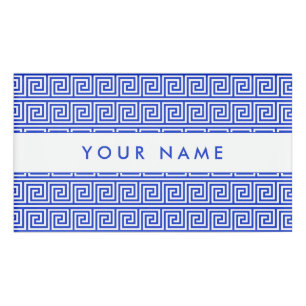 Badge D'identification Grec Meander Carré Motif