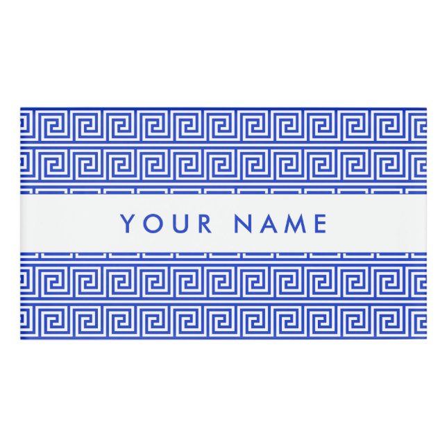 Badge D'identification Grec Meander Carré Motif (Devant)