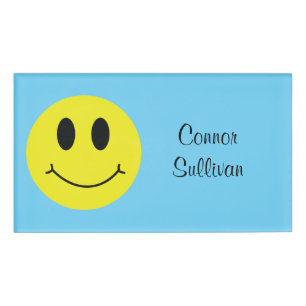 Badge D'identification Grinning Face Classic avec prénom