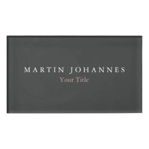 Badge D'identification Gris élégant minimaliste moderne