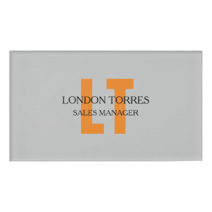 Badge D'identification Gris gris monogramme attrayant