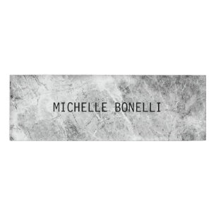 Badge D'identification Gris Mur Design Arrière - plan Plat Lisible Modern