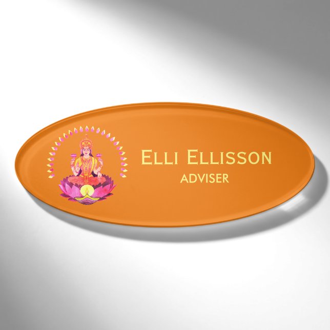 Badge D'identification Happy Diwali - Deepalavi Lakshmi Goddess 1 (Devant)