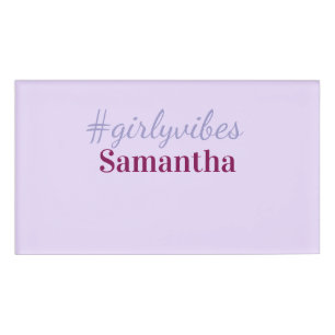 Badge D'identification hashtag Girlyvibes rose violet clair vibes féminin