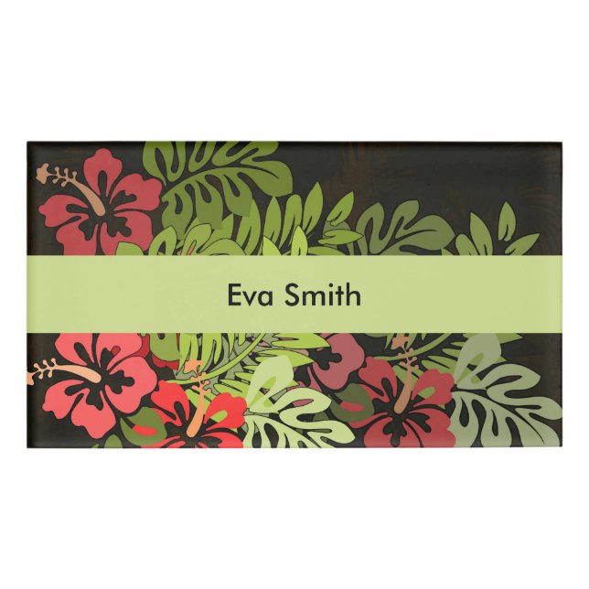 Badge D'identification Hawaii Aloha Flower Art Print (Devant)