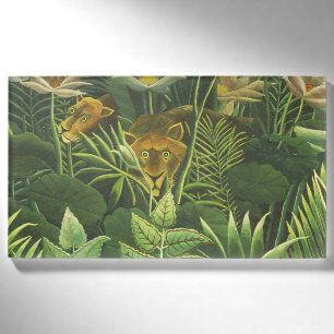 Badge D'identification Henri Rousseau Jungle Tropical Lion Impression Vin