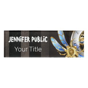 Badge D'identification Horloge à vapeur avec libellule mécanique