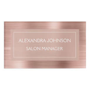 Badge D'identification Huile d'or rose Blush Pink Foil Moderne