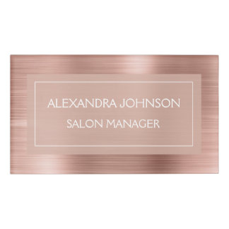 Badge D'identification Huile d'or rose | Blush Pink Foil Moderne