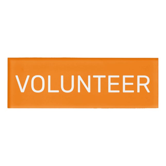 Badge D'identification Identification des volontaires sur Orange (Devant)
