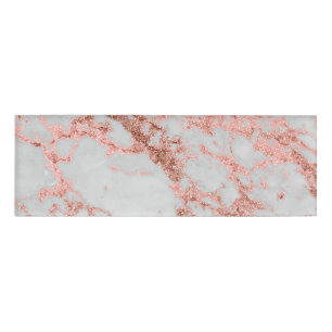 Badge D'identification Image rose de texture de marbre de parties
