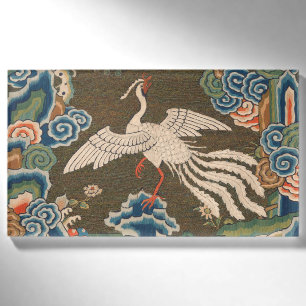 Badge D'identification Impression de broderie en soie blanche antique chi
