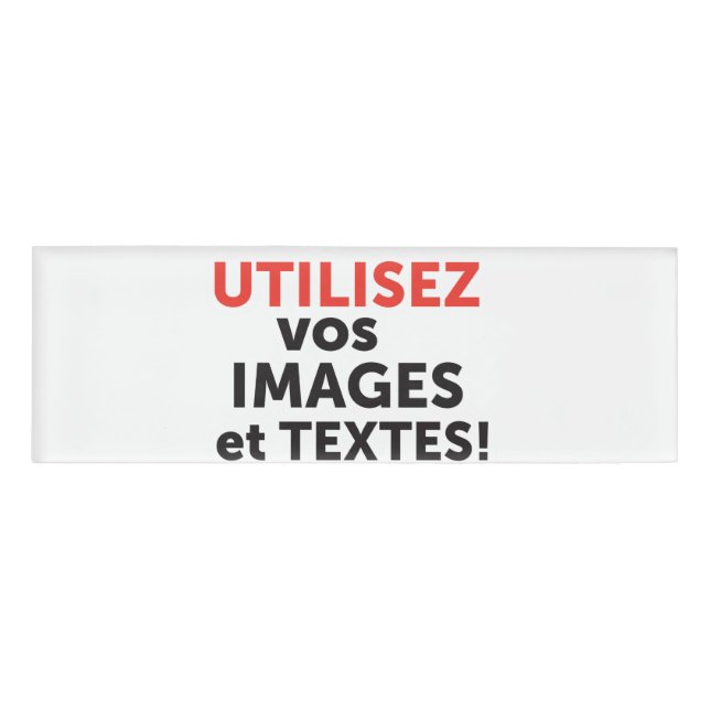 Badge D'identification Imprimez vos conceptions en ligne en français (Devant)