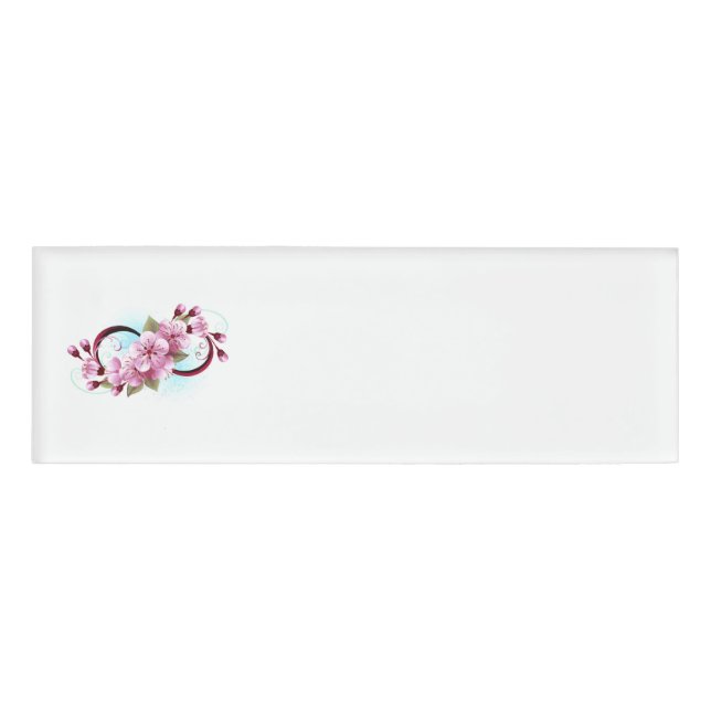 Badge D'identification Infinité avec les fleurs Sakura (Devant)