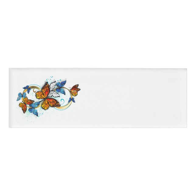 Badge D'identification Infinité de papillons monarques (Devant)