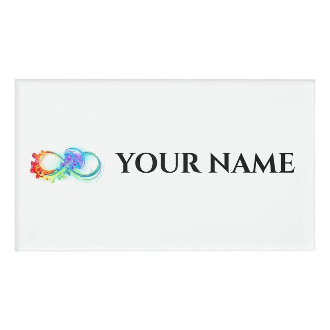 Badge D'identification Infinity avec Rainbow Jellyfish (Devant)