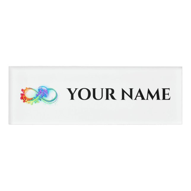 Badge D'identification Infinity avec Rainbow Jellyfish (Devant)
