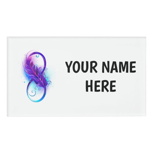 Badge D'identification Infinity with purple feather (Devant)