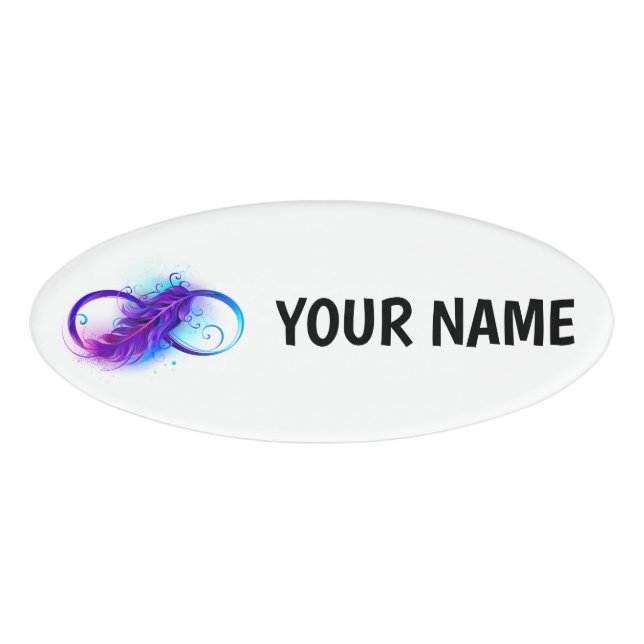 Badge D'identification Infinity with Purple Feather (Devant)