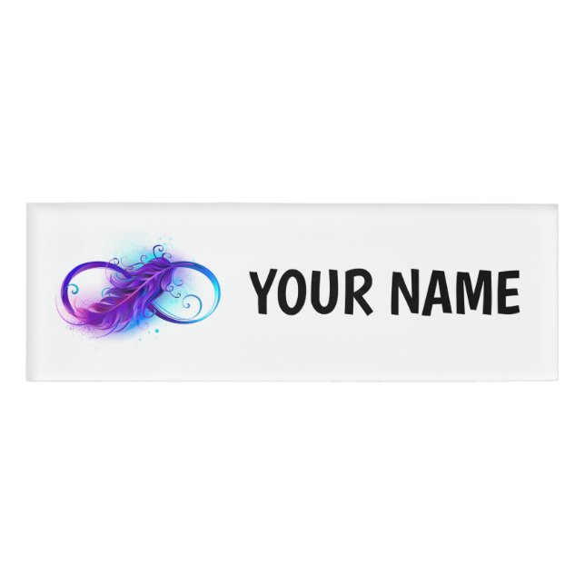 Badge D'identification Infinity with purple feather (Devant)