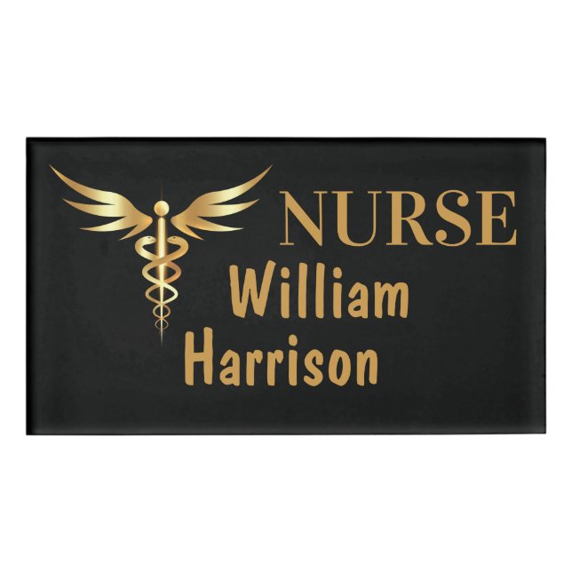 Badge D'identification Infirmière Caducée Personnalisable (Devant)