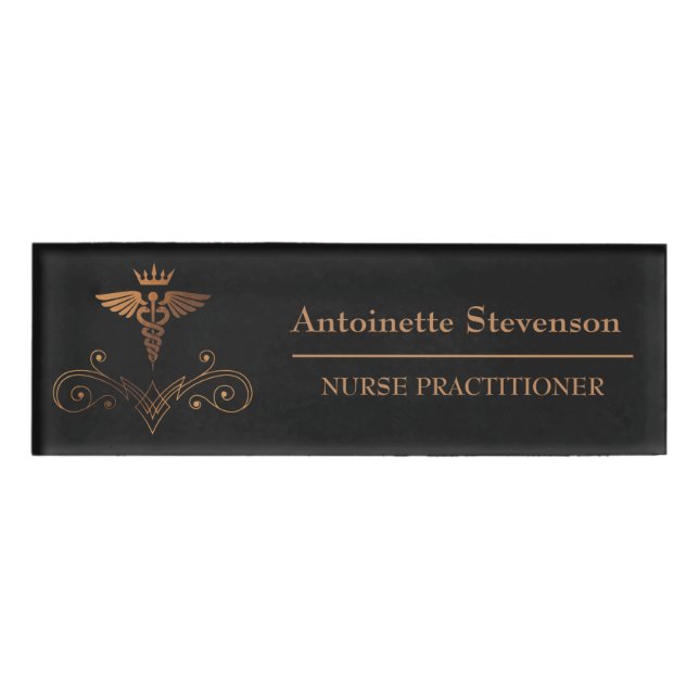 Badge D'identification Infirmière Caduceus (Devant)