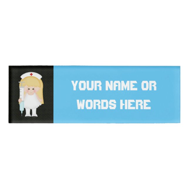 Badge D'identification Infirmière de dessin ajouter des mots ou une étiqu (Devant)