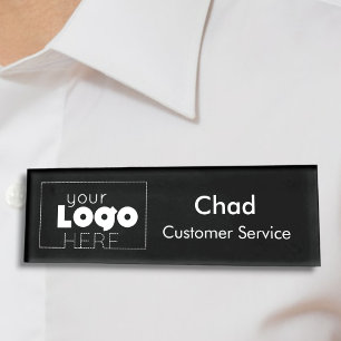 Badge D'identification Insigne de petit nom Magnet Logo employé noir