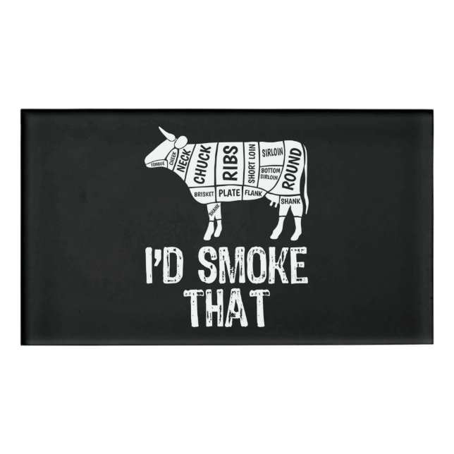 Badge D'identification J'Ai Fumé Que Vache BBQ Fumer Grillation Barbecue (Devant)