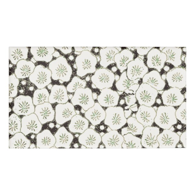 Badge D'identification Jardin floral à fleurs blanches du Japon (Devant)