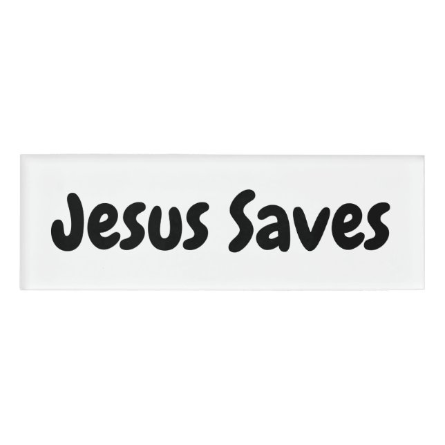 Badge D'identification Jésus économise - nous vous aidons juste à le (Devant)