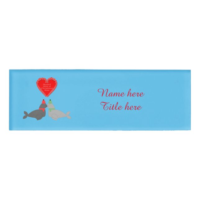 Badge D'identification Joli Seals de baiser de Noël personnalisés (Devant)